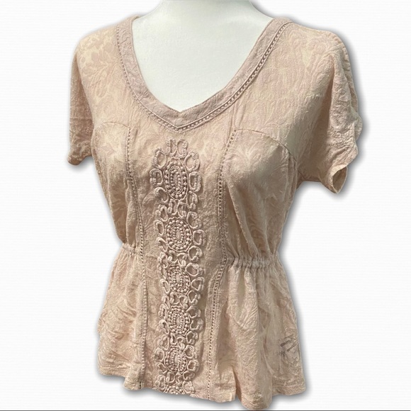 Deletta Amanna Anthro Semi Sheer Lace Spring Top - Picture 9 of 9